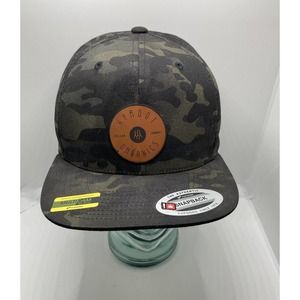 Hyroot Organics Deschutes County Oregon Yupoong Spapback Hat Cap Multicam Black